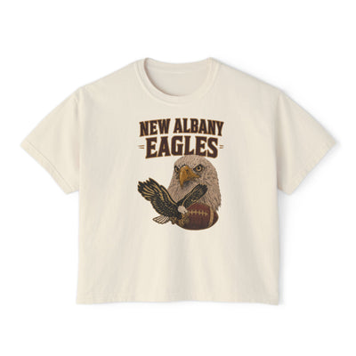 Women's New Albany Gridiron Eagle Graphic Boxy Crop Short Sleeve Tee