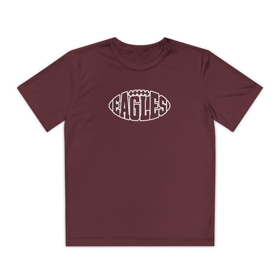 Youth New Albany Football Eagle Ball Graphic Sport-Tek Competitor Performance Tee
