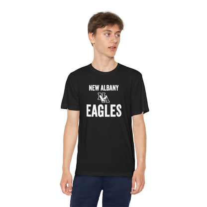 Youth Vintage Distressed New Albany Eagles Graphic Short Sleeve Performance Tee