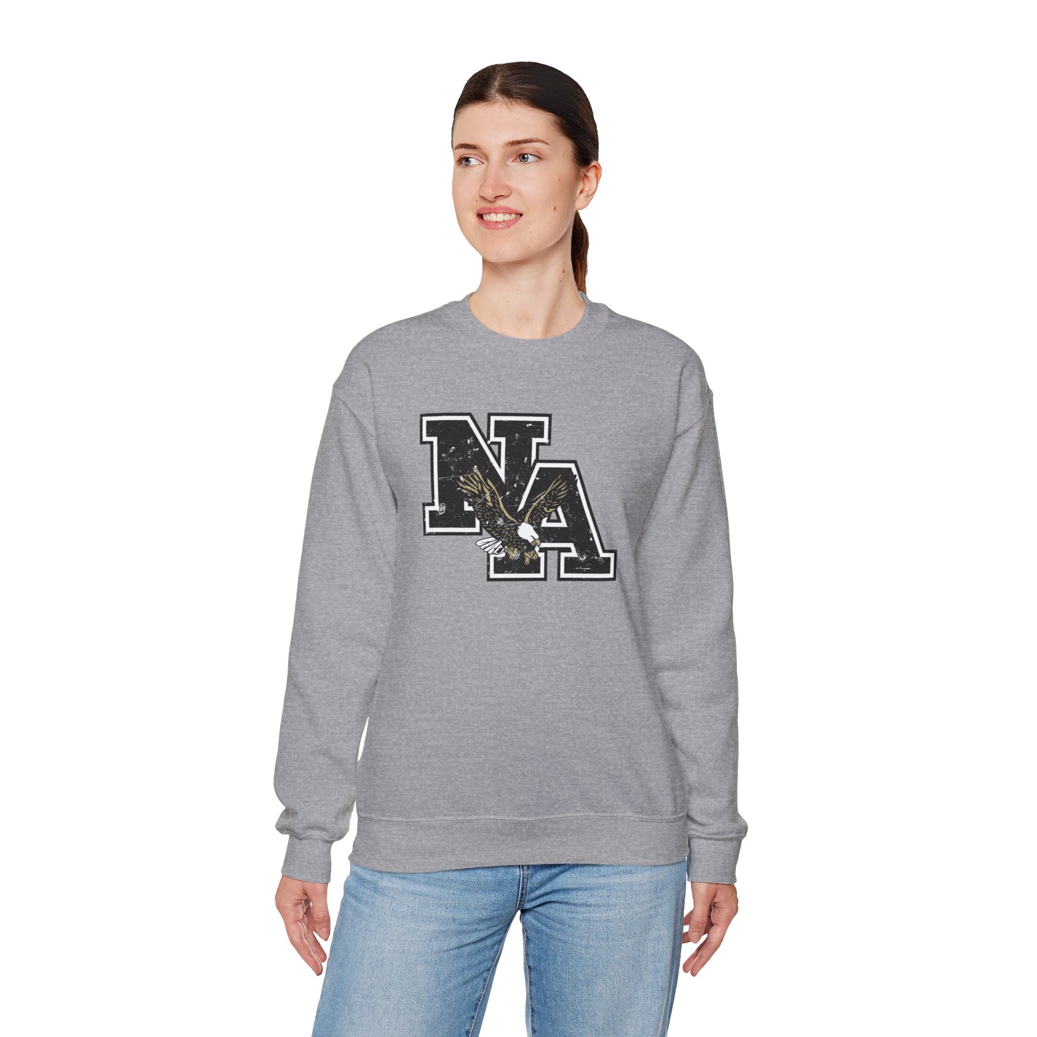 Adult Unisex Vintage Distressed Black Logo Graphic Sweatshirt