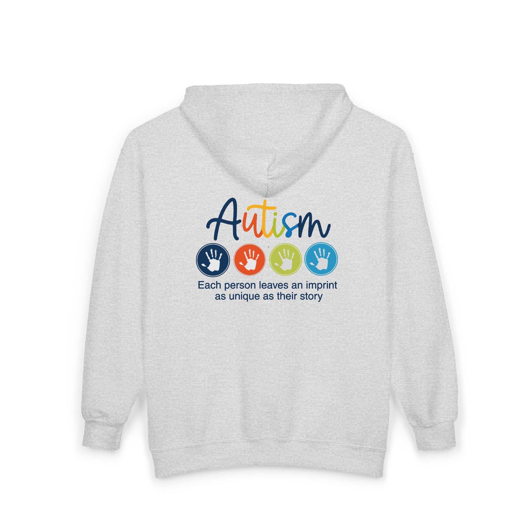 Adult Unisex Autism Imprint Graphic Full-Zip Hooded Sweatshirt