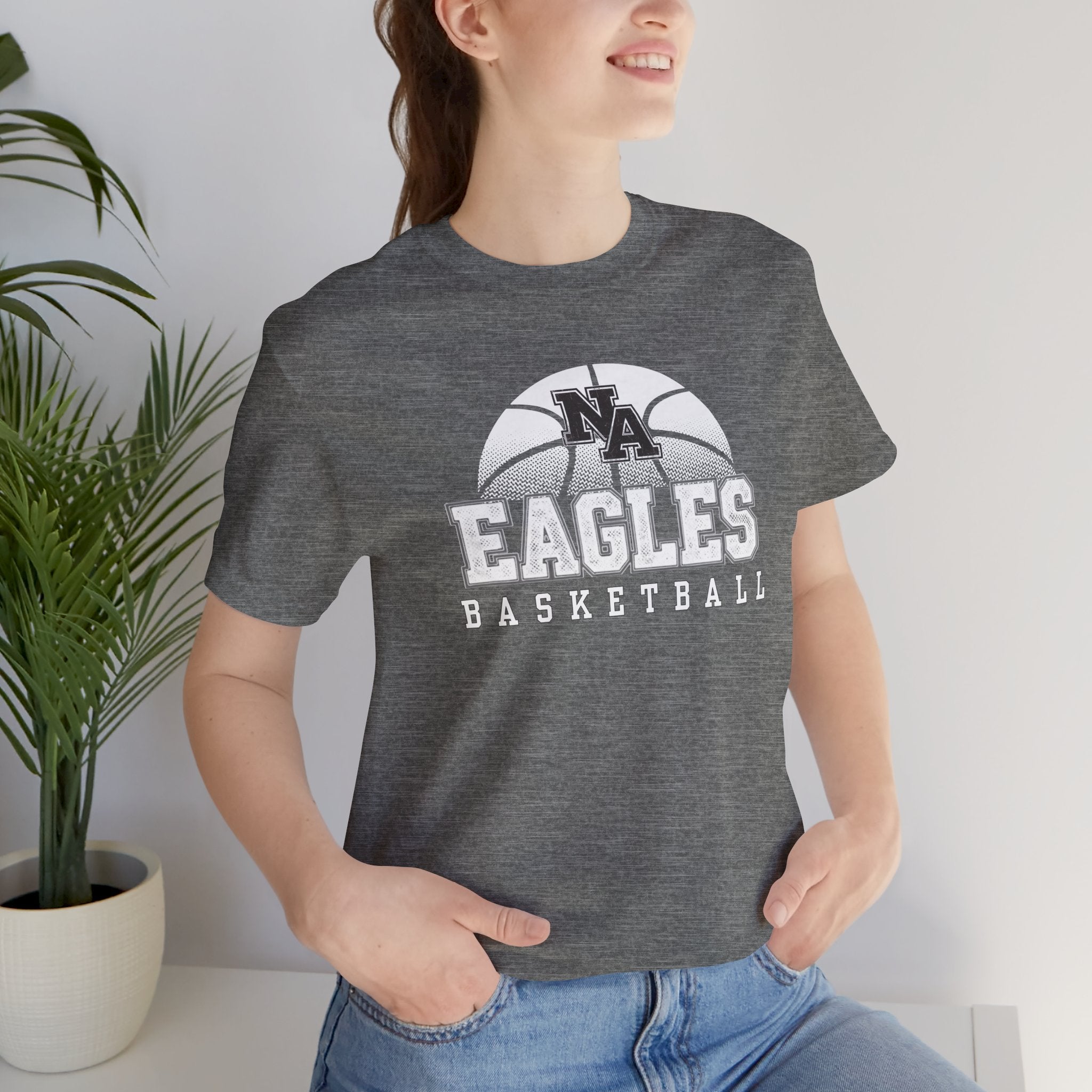 Adult Unisex New Albany Eagles Basketball Fast Break Graphic Short Sleeve Soft Tee