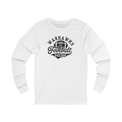 Adult Unisex Warhawks Spirit Script Football Mom Graphic Long Sleeve Soft Tee
