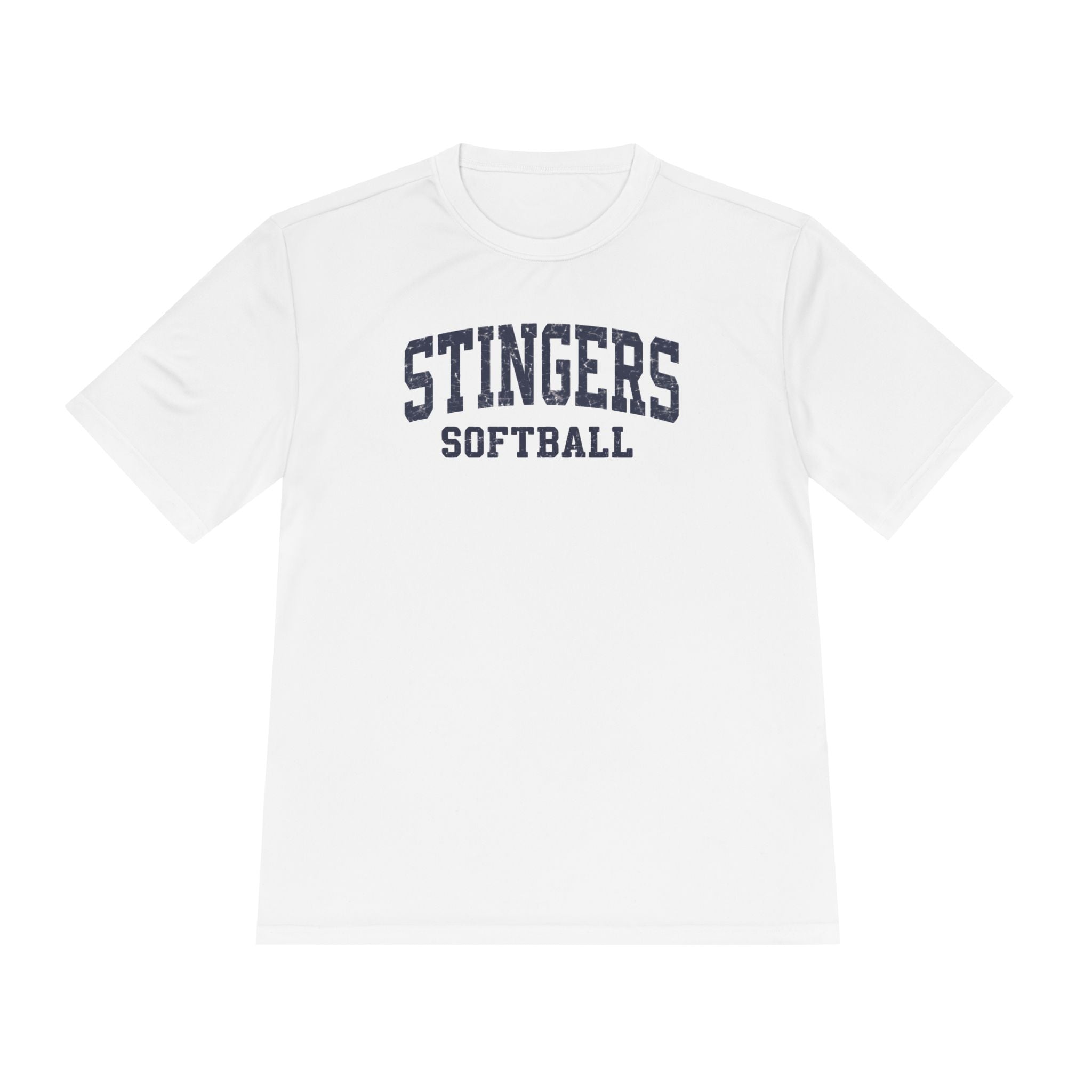 Adult Unisex Stingers Softball Vintage Distressed Graphic Sport-Tek Competitor Performance Tee