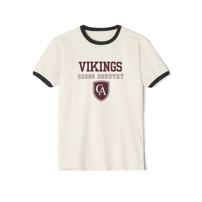 Adult Unisex Columbus Academy Vikings Cross Country Graphic Short Sleeve Ringer Tee