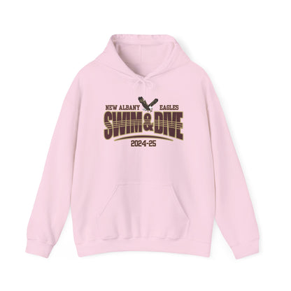 Adult Unisex Swim & Dive Dual Tone Eagles Effect Graphic Hoodie