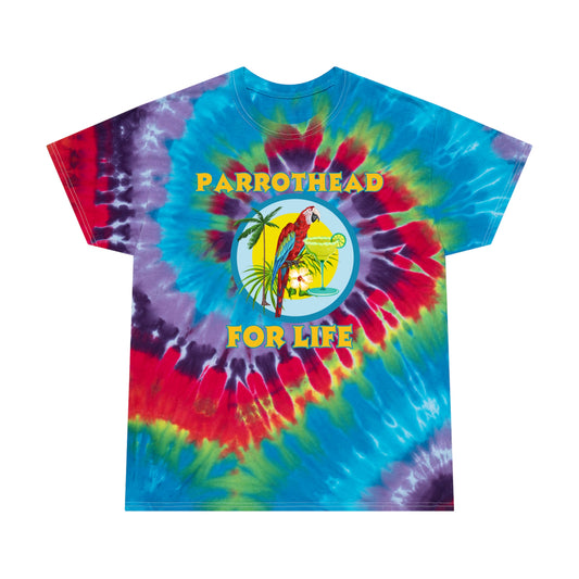 Adult Unisex Parrothead For Life Rainbow Tie Dye Graphic Tee