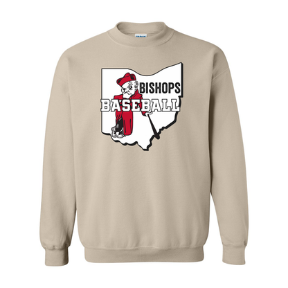 Adult Unisex Ohio Battling Bishops Baseball Graphic Sweatshirt - Ohio Wesleyan University