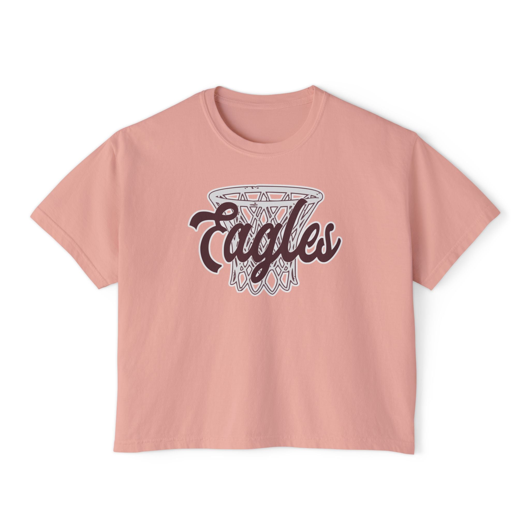 Women's Vintage Eagles Hoops Boxy Crop Short Sleeve Graphic Tee