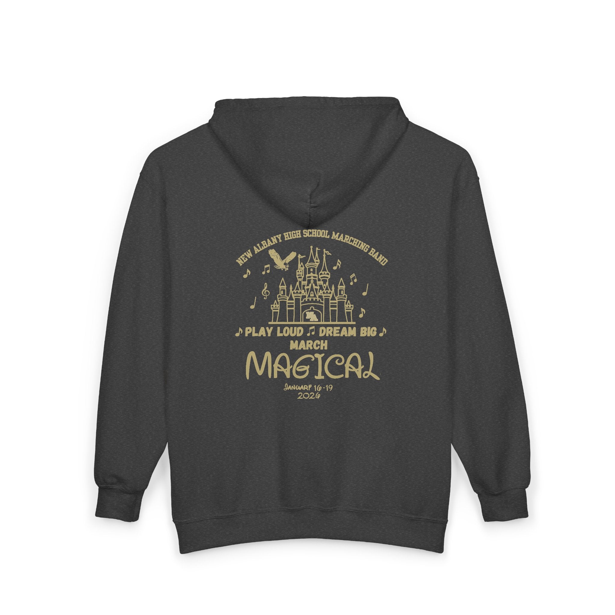 Adult Unisex NAHS Marching Band March Magical Graphic Full-Zip Sweatshirt