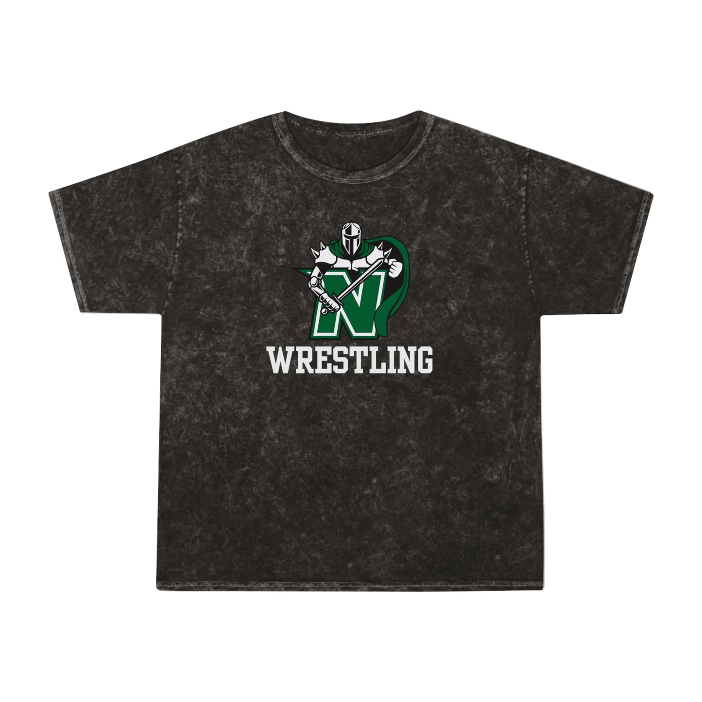 Adult Unisex Logo Wrestling Mineral Wash Short Sleeve Graphic Tee - Nordonia Knights