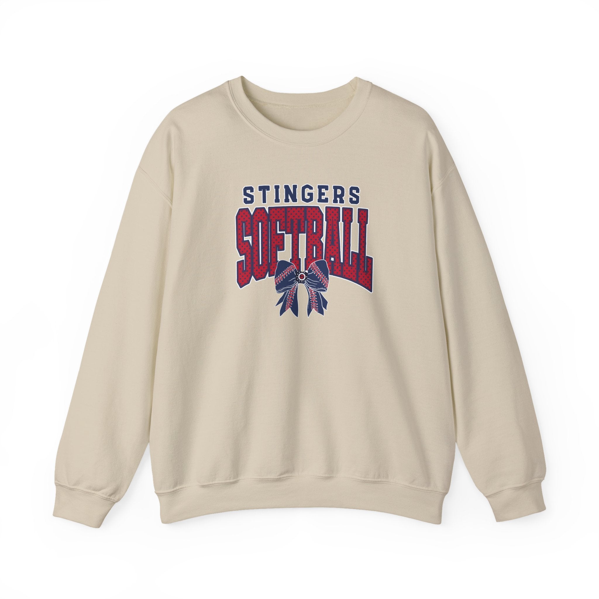 Adult Unisex Stingers Softball Stitched Bow Graphic Sweatshirt