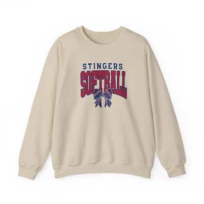 Adult Unisex Stingers Softball Stitched Bow Graphic Sweatshirt