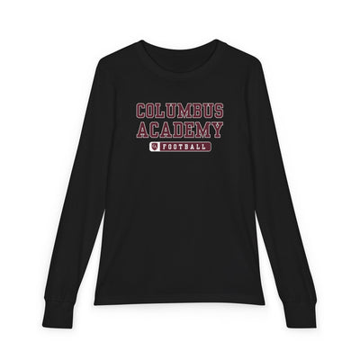 Youth Columbus Academy Football Graphic Bella + Canvas Long Sleeve Soft Tee