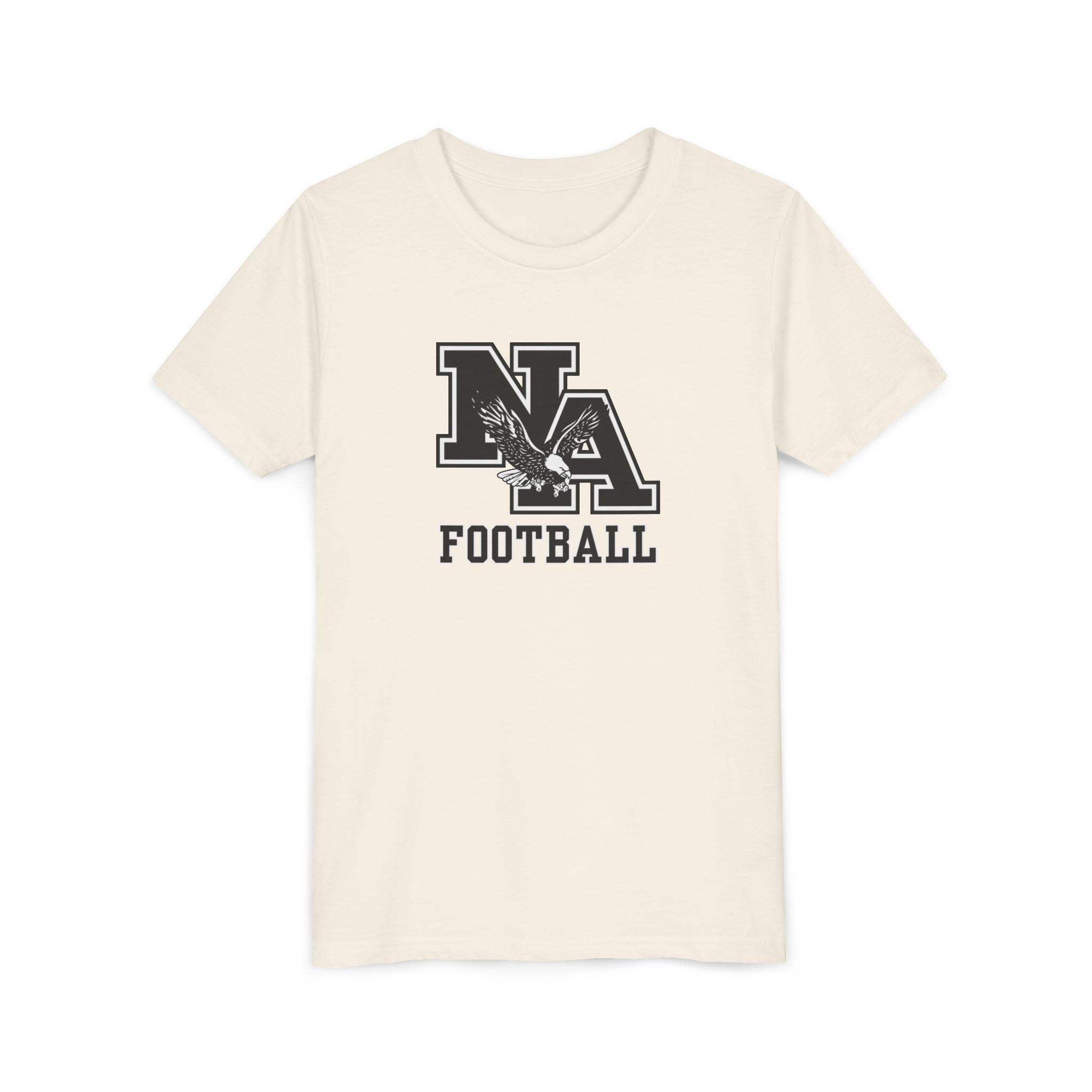 Youth Classic Logo Black Football Graphic Short Sleeve Soft Tee