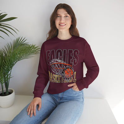 Adult Unisex Eagles Swish Distressed Basketball Graphic Sweatshirt