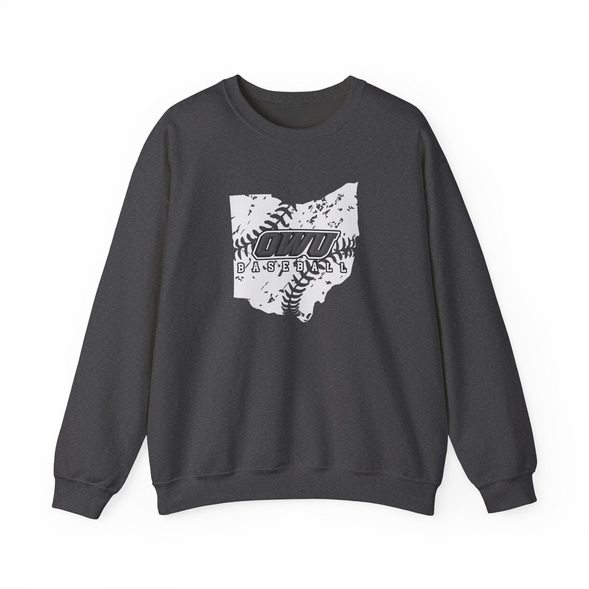 Adult Unisex OWU Baseball Stitches Distressed Ohio Graphic Sweatshirt