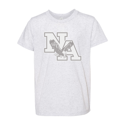 Youth Super Soft White Muted Logo Short Sleeve Graphic Tee