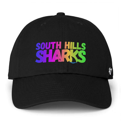 Adult Unisex South Hills Sharks Neon Rainbow Graphic 47 Brand Clean Up Cap