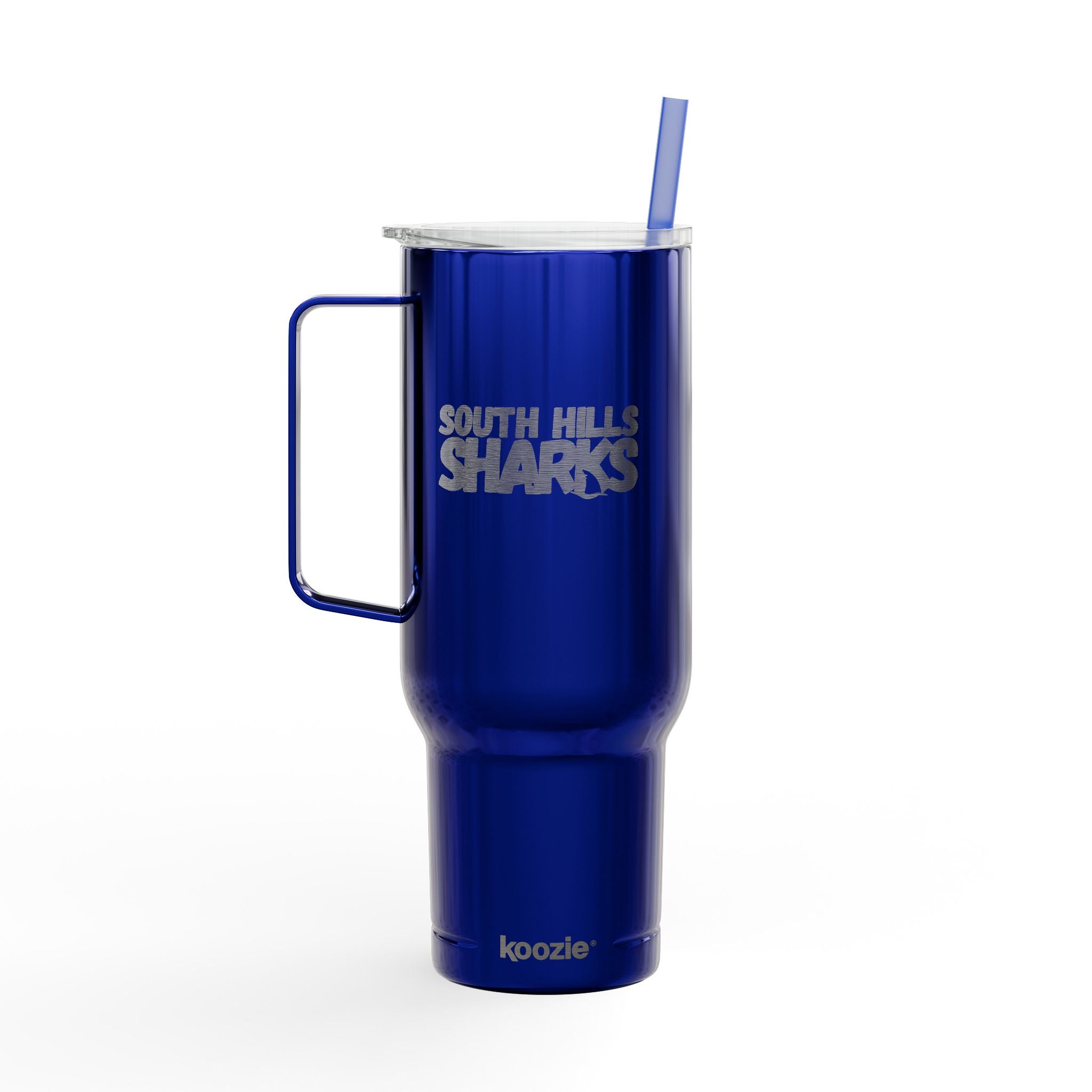 South Hills Sharks Neon Rainbow Engraved 40oz Insulated Tumbler with Lid