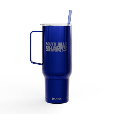 South Hills Sharks Neon Rainbow Engraved 40oz Insulated Tumbler with Lid