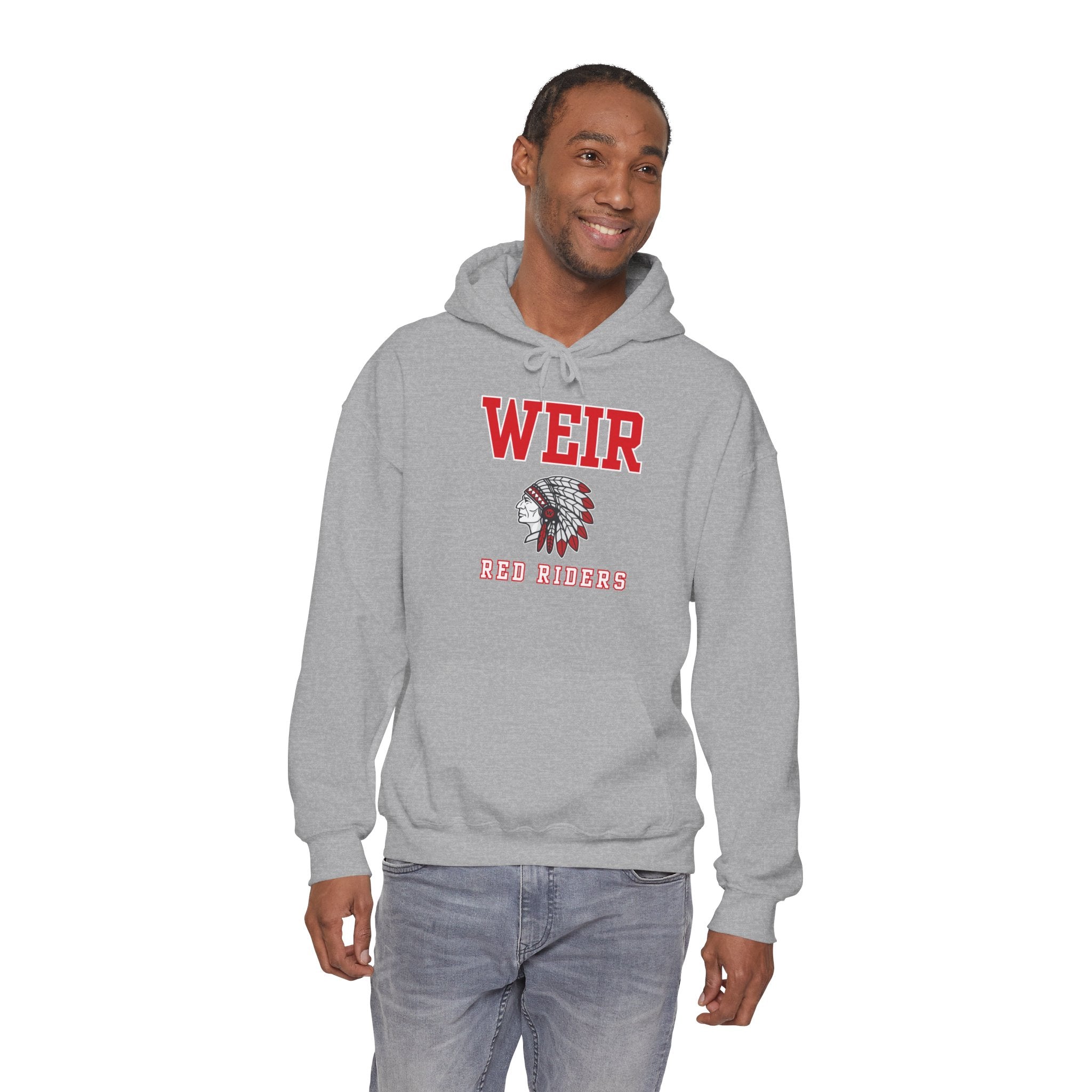 Adult Unisex Weir Red Riders Classic Mascot Graphic Hoodie