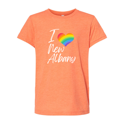 Youth City Rainbow Pride Heart Super Soft Short Sleeve Graphic Tee - New Albany