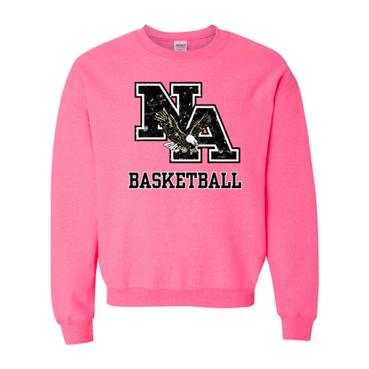 Adult Unisex Vintage Distressed Black Logo Basketball Graphic Sweatshirt