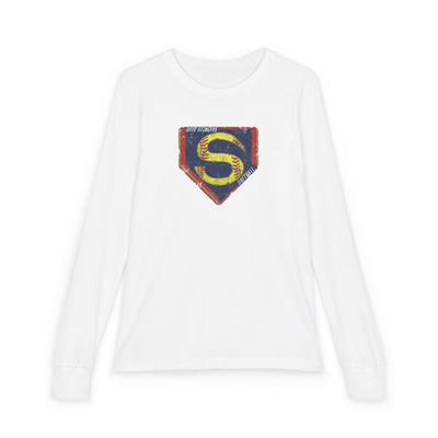 Youth Stingers Softball Distressed Logo Graphic Bella + Canvas Long Sleeve Soft Tee