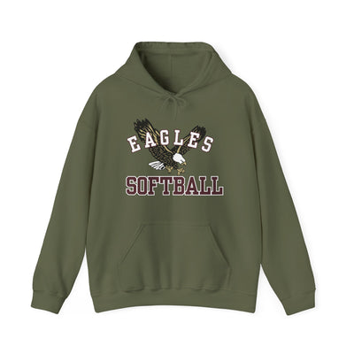 Adult Unisex Flying Softball Eagle Graphic Hoodie