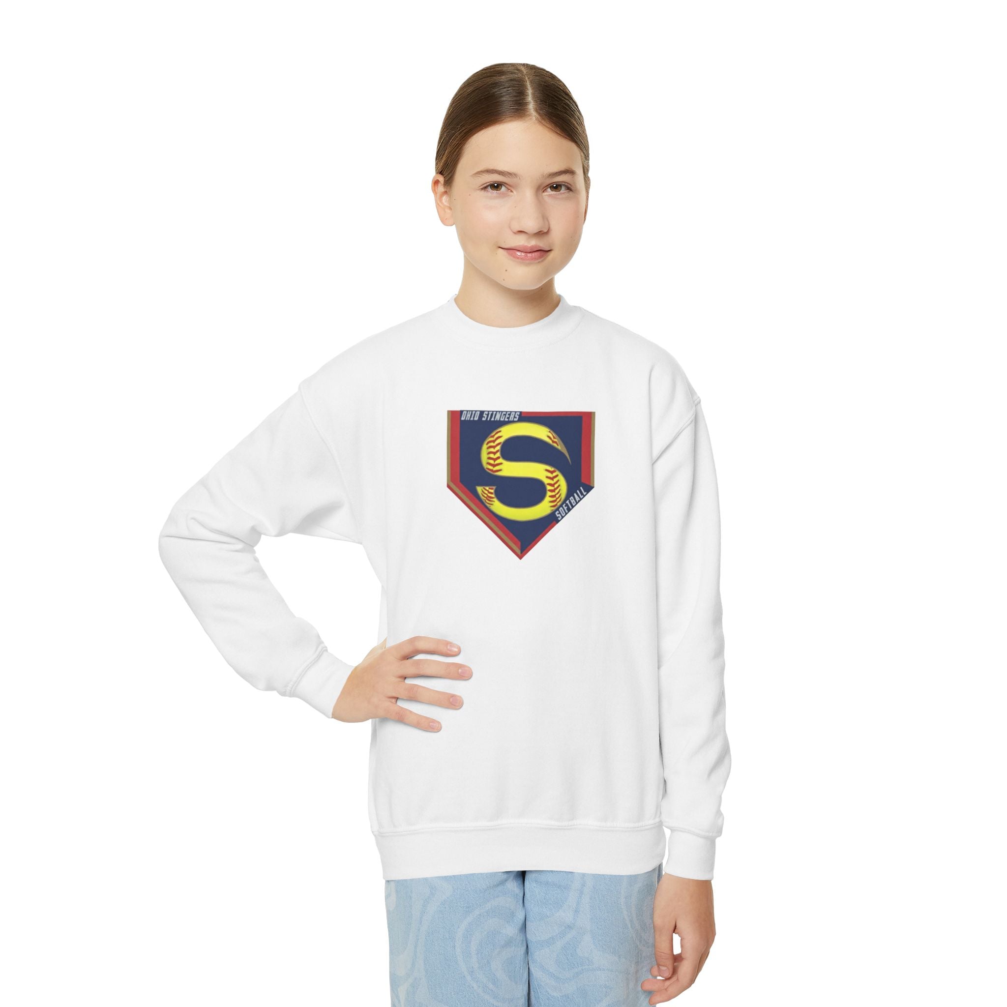 Youth Stingers Softball Logo Graphic Gildan Heavy Blend Sweatshirt