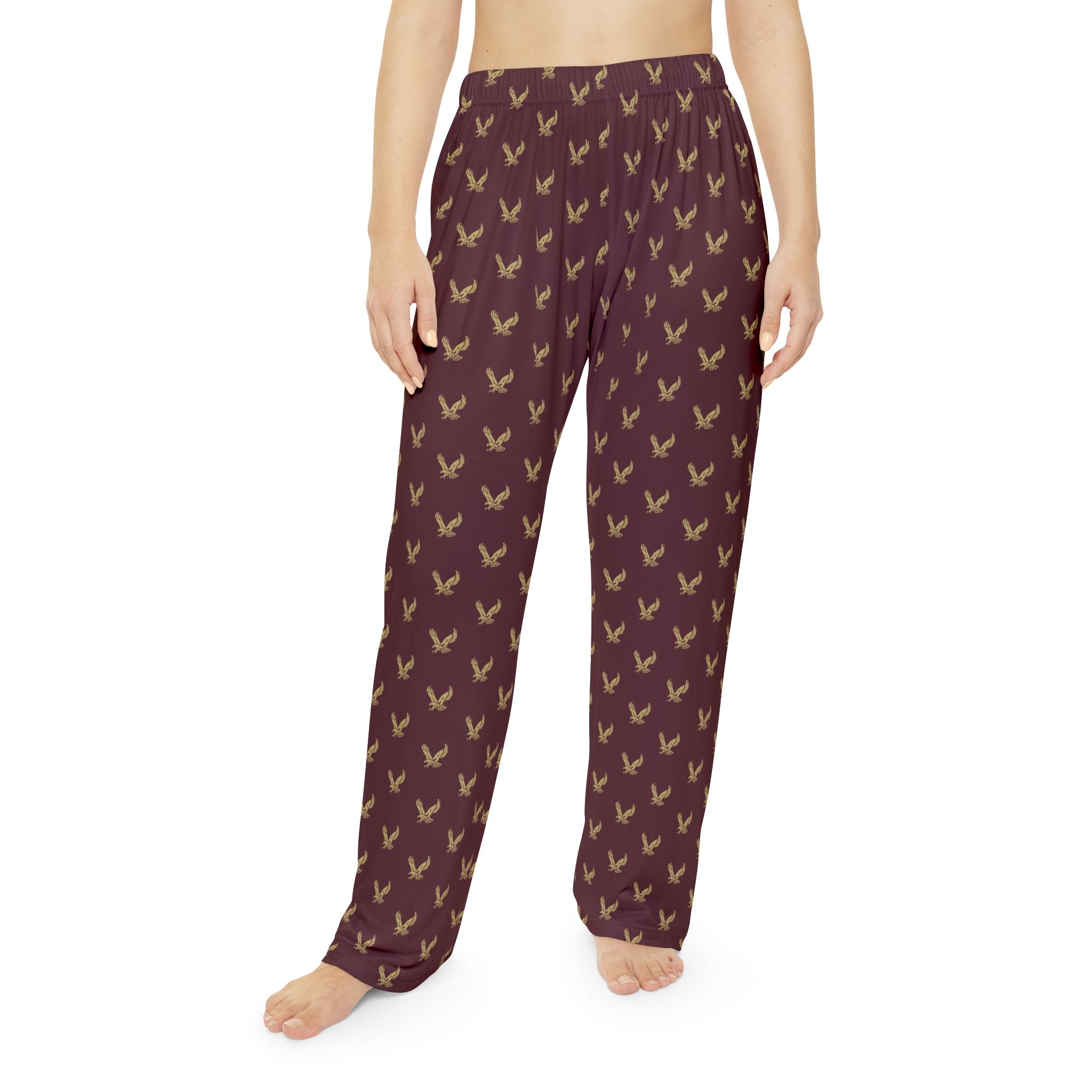 Women's Pajama Pants with Allover Band Eagle Print