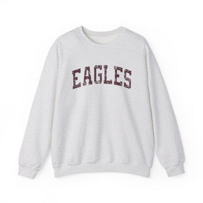 Adult Unisex Distressed Maroon Eagles Graphic Sweatshirt