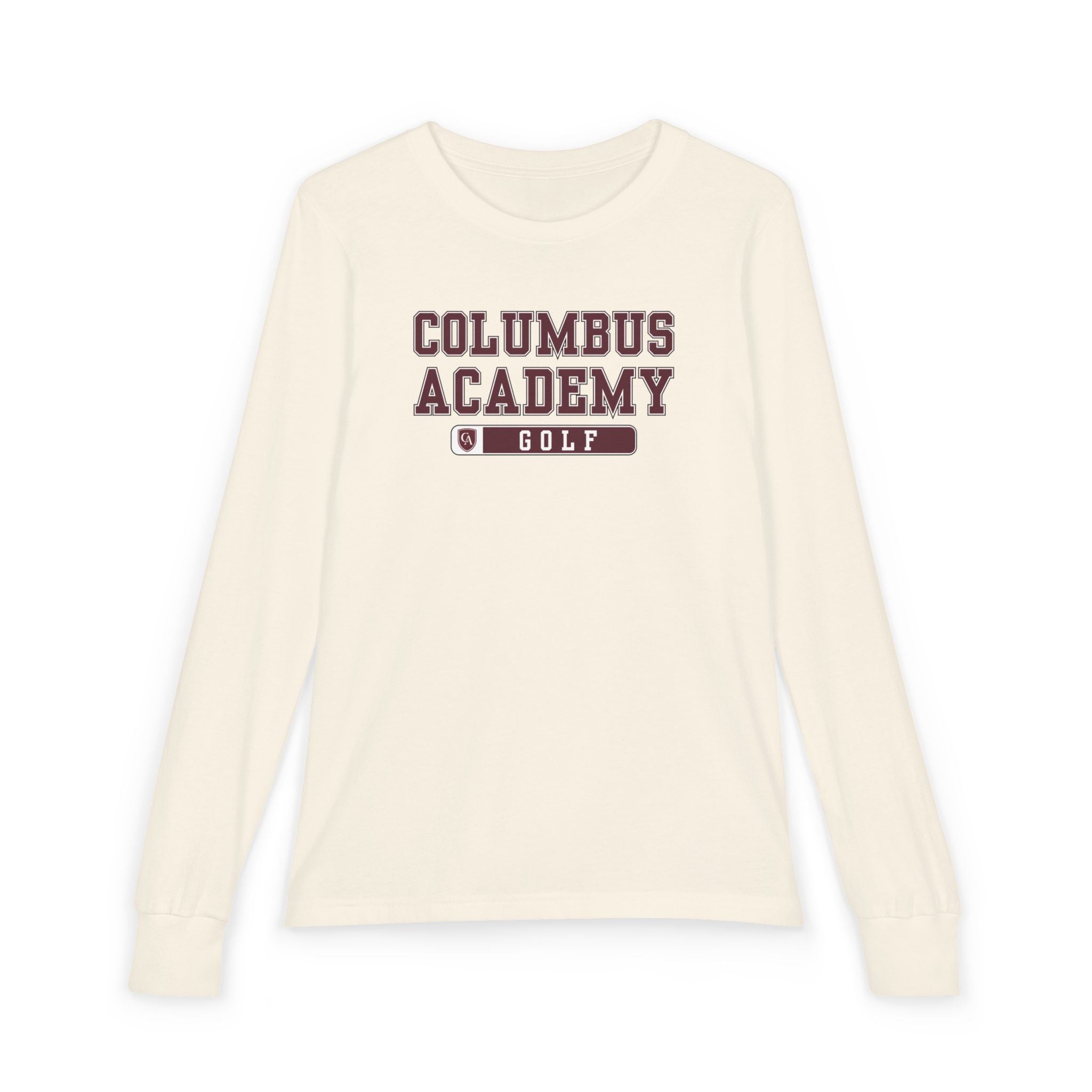 Youth Columbus Academy Golf Graphic Bella + Canvas Long Sleeve Soft Tee