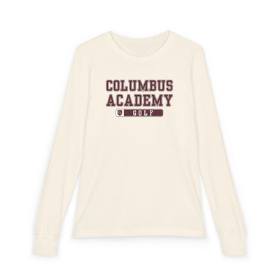 Youth Columbus Academy Golf Graphic Bella + Canvas Long Sleeve Soft Tee