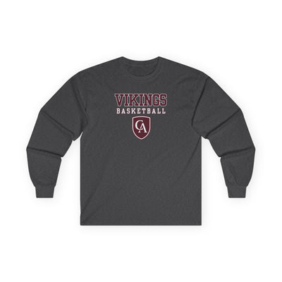 Adult Unisex Columbus Academy Vikings Basketball Graphic Gildan Long Sleeve Tee