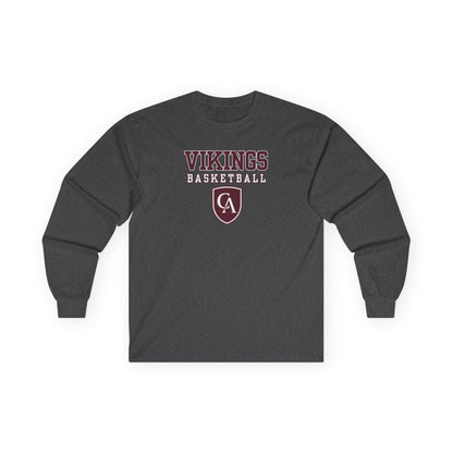 Adult Unisex Columbus Academy Vikings Basketball Graphic Gildan Long Sleeve Tee
