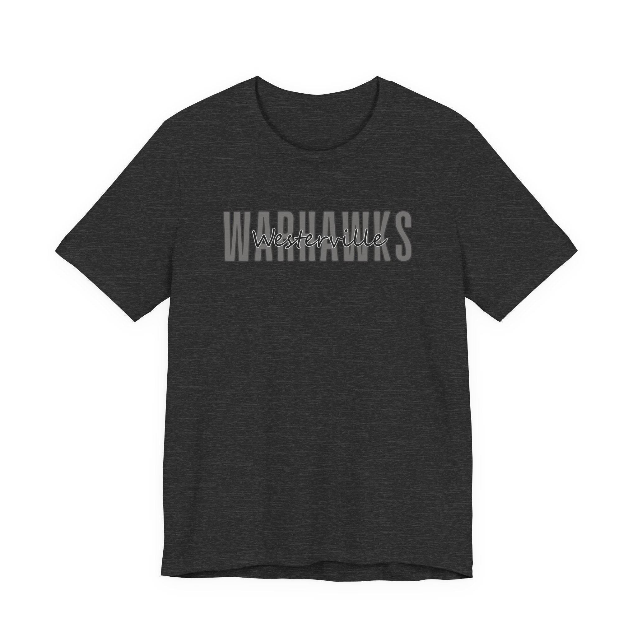 Adult Unisex Westerville Central Warhawks Spirit Script Graphic Short Sleeve Soft Tee