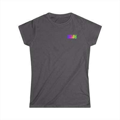 Women's South Hills Swim Team Neon Rainbow Graphic Short Sleeve Gildan Softstyle Tee