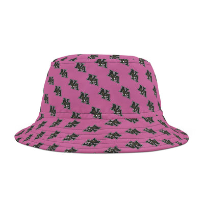 Adult Unisex Classic Logo Allover Print Pink Bucket Hat - New Albany Eagles