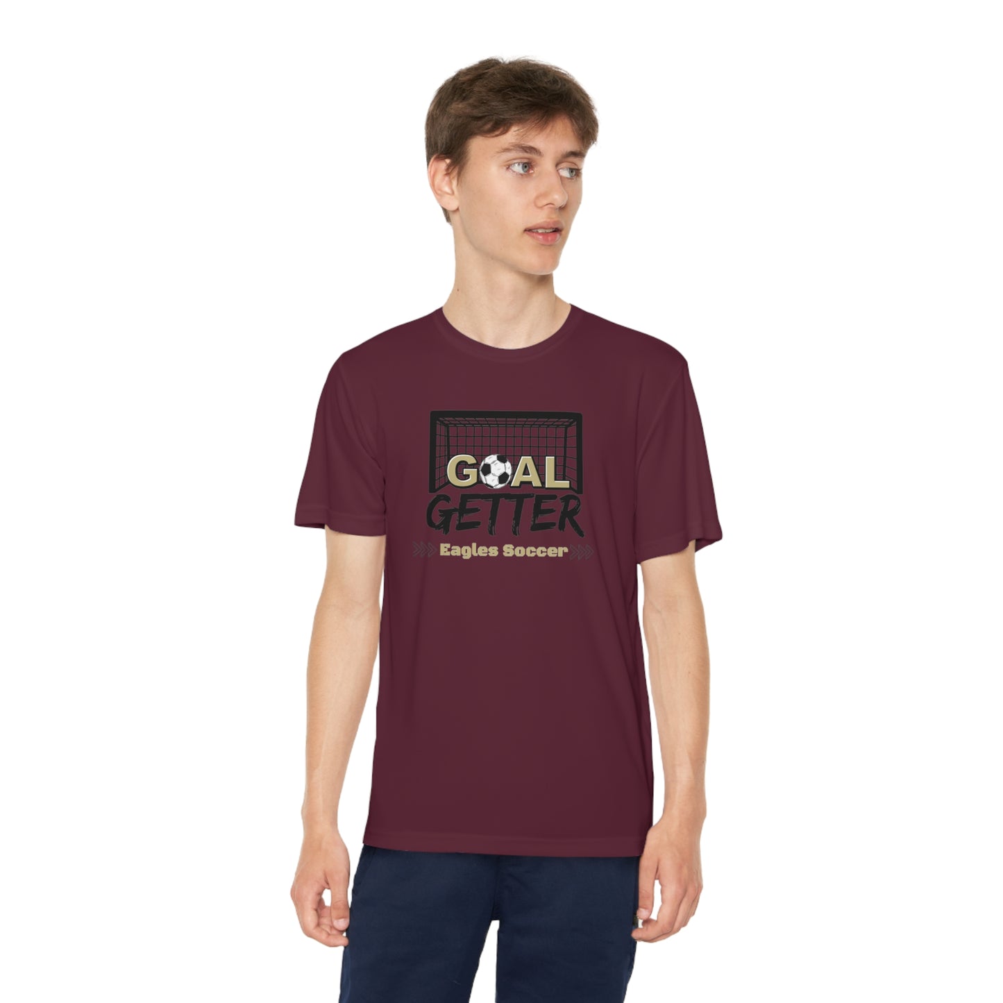 Youth Goal Getter Competitor Performance Short Sleeve Graphic Tee - New Albany Eagles