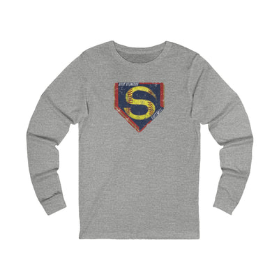 Adult Unisex Stingers Softball Distressed Logo Graphic Long Sleeve Bella + Canvas Soft Tee