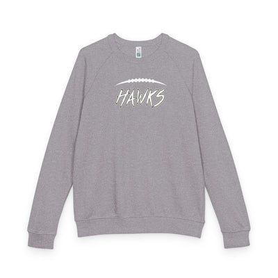 Adult Unisex Westerville Central Fighting Football Hawks Graphic French Terry Raglan Crewneck
