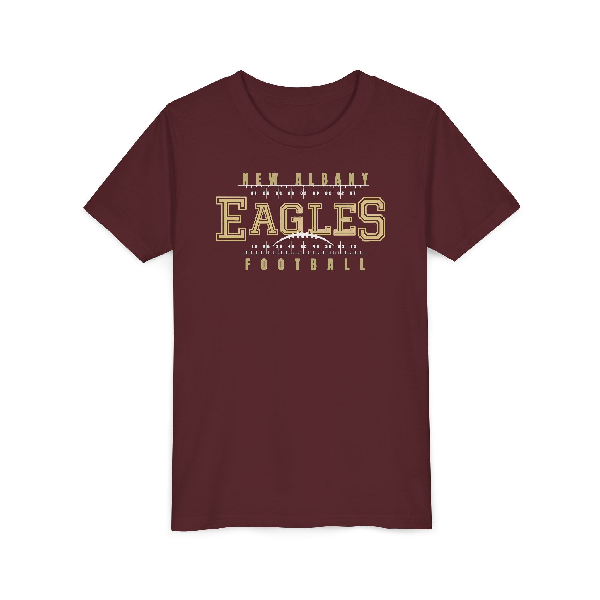 Youth New Albany Football Defend the Field Graphic Short Sleeve Bella + Canvas Soft Tee