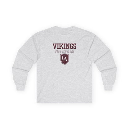 Adult Unisex Columbus Academy Vikings Football Graphic Gildan Long Sleeve Tee