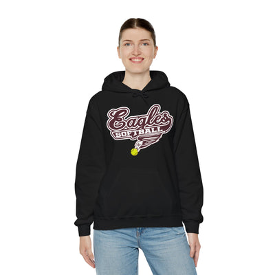 Adult Unisex Sporty Script Softball Eagles Graphic Hoodie