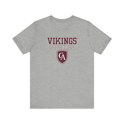 Adult Unisex Columbus Academy Vikings Football Graphic Short Sleeve Bella + Canvas Soft Tee