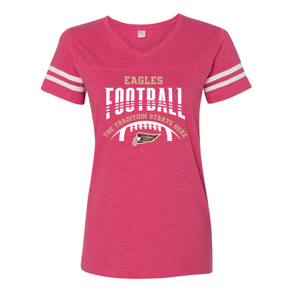 Women's Tackle Football Tradition Graphic Short Sleeve Football Ringer Tee