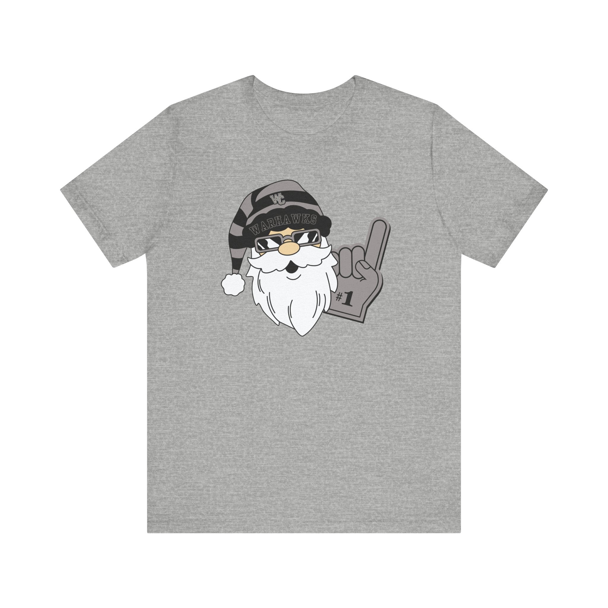 Adult Unisex Westerville Central Spirited Santa Graphic Short Sleeve Soft Tee