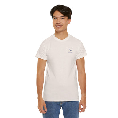 Adult Unisex Heavy Cotton Short Sleeve Tee - Blue Jennings Logo
